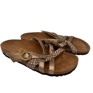 Tatami Birkenstock Metallic Snake Print Jewel Sandals 37 / 240  Size 6
